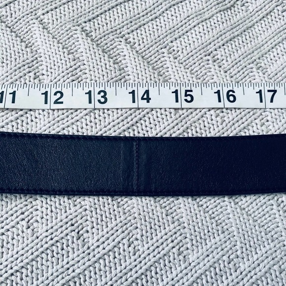 Prada black leather belt with silver buckle main image 9